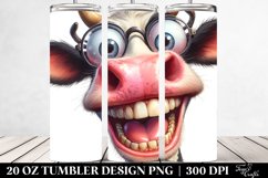Crazy Funny Cow Portrait with Big Smile | 20 Oz Tumbler Product Image 2