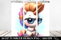 Watercolor Baby Unicorn as Johnny Bravo | 20 Oz Tumbler Product Image 2