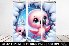 Cute Baby Flamingo Winter Art 20 Oz Tumbler Product Image 2