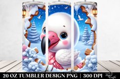 Cute Baby Flamingo Winter Art 20 Oz Tumbler Product Image 2