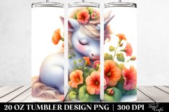 Baby Unicorn with Nasturtium | 20 oz Tumbler Product Image 2