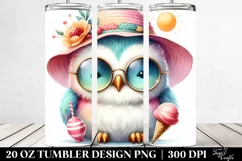 Cute Owl with Sun es and Sun Hat | 20 Oz Tumbler Product Image 2