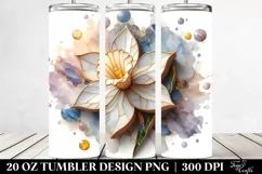 Stained Daffodil on Marble Splash | 20 Oz Tumbler Product Image 2