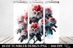 20 Oz Tumbler Sublimation | Rhododendron | Watercolor Product Image 2
