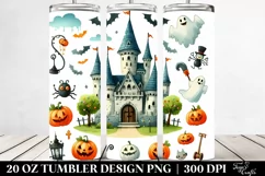 Simple Funny Halloween Clipart with Castle 20 Oz Tumbler Product Image 2