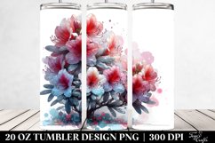 20 Oz Tumbler Sublimation | Rhododendron | Watercolor Product Image 2