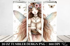 Washed Watercolor Boho Fairy Tumbler Product Image 2