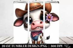 Watercolor Baby Cow in Boots Clipart Product Image 2