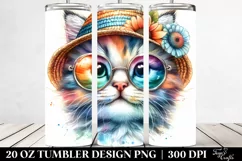 Layered Cute Kitten with Sun es | 20 Oz Tumbler Product Image 2