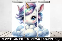 Cool Baby Unicorn on Lofty Cloud | 20 Oz Tumbler Product Image 2