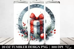 Retro Watercolor Christmas Gift, 20 Oz Tumbler Product Image 2