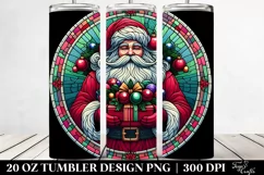 Santa with Presents Stained 20 Oz Tumbler Product Image 2