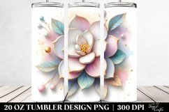 Wooden Gardenia Watercolor Splash Tumbler Product Image 2