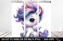 Cute Baby Unicorn with Cool Haircut | 20 Oz Tumbler Product Image 2