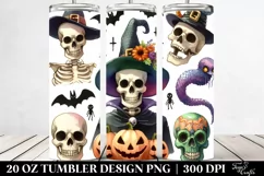 Simple Funny Halloween Clipart with Skull 20 Oz Tumbler Product Image 2
