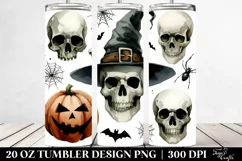 Simple Funny Halloween Clipart with Skull 20 Oz Tumbler Product Image 2
