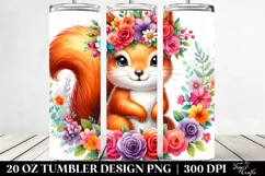 Colorful Squirrel Flower Crown Tumbler | 20 oz Tumbler Product Image 2