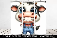 Watercolor Cow in Jeans Clipart Product Image 2