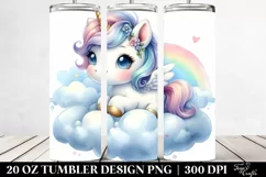 Cute Baby Unicorn from Lofty Cloud | 20 Oz Tumbler Product Image 2