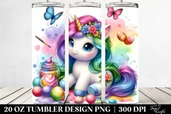 Cute Baby Unicorn Playing Dressed | 20 oz Tumbler Product Image 2