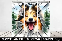Cute Collie Popping Eyes | 20 Oz Tumbler Product Image 2