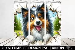 Cute Collie Popping Eyes | 20 Oz Tumbler Product Image 2