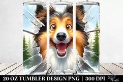 Cute Collie Popping Eyes | 20 Oz Tumbler Product Image 2
