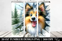 Cute Collie Popping Eyes | 20 Oz Tumbler Product Image 2
