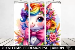 Vibrant Smiling Unicorn | 20 oz Tumbler Product Image 2