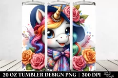 Vibrant Smiling Unicorn | 20 oz Tumbler Product Image 2
