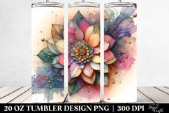Abstract Pastel Zinnia Tumbler Product Image 2