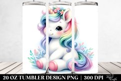 Cute Baby Unicorn in Style | 20 Oz Tumbler Product Image 2