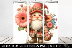 Detailed Cute Gnome with Flower Basket | 20 Oz Tumbler Product Image 2