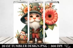 Detailed Cute Gnome with Flower Basket | 20 Oz Tumbler Product Image 2