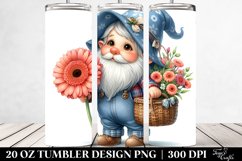 Detailed Cute Gnome with Flower Basket | 20 Oz Tumbler Product Image 2