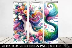 Mermaid Floral Wreath | 20 oz Tumbler Product Image 2