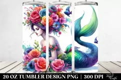 Mermaid Floral Wreath | 20 oz Tumbler Product Image 2