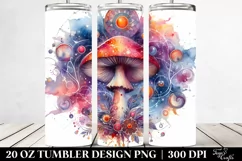 Vibrant Celestial Mushroom Clipart 20 Oz Tumbler Product Image 2