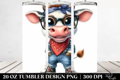Funny Baby Cow with Bandana Clipart Product Image 2