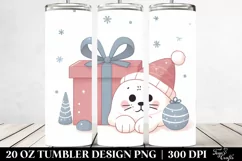 Cute Baby Seal Hiding Behind Gift Box, 20 Oz Tumbler Product Image 2