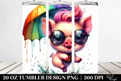 Funny Baby Pig Jumping 20 Oz Tumbler Product Image 2