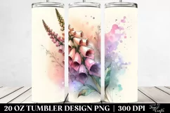 Wooden Foxglove Frame, Transparent 20 Oz Tumbler Product Image 2