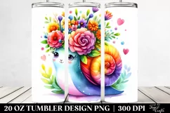 Cartoon-Style Snail with Flower Crown, High-Res 20 Oz Product Image 2