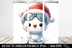 Baby Polar Bear with Santa Hat, 20 Oz Tumbler Product Image 2