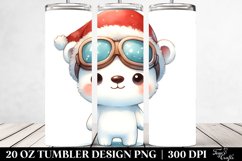 Baby Polar Bear with Santa Hat, 20 Oz Tumbler Product Image 2