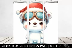 Baby Polar Bear with Santa Hat, 20 Oz Tumbler Product Image 2