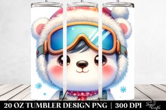 Baby Polar Bear with Santa Hat, 20 Oz Tumbler Product Image 2