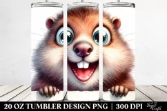 Crazy Furr Groundhog Watercolor Tumbler Product Image 2