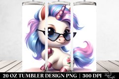 Baby Unicorn Posing as Johny Bravo | 20 oz Tumbler Product Image 2
