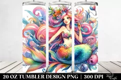 Funny Vibrant Mermaid | 20 oz Tumbler Product Image 2